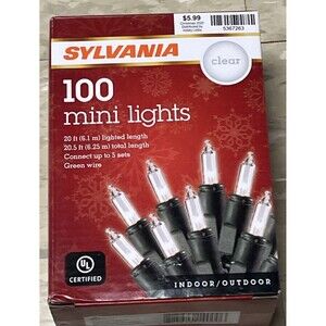 Sylvania 100 Clear Mini Lights | New | String Lights for Holiday Decor